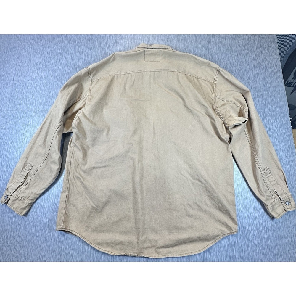 VTG 1995 Levis Denim Shirt Metal Button Long Sleeve Grunge XL RARE Golden Yellow - Picture 2 of 8